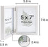Double 5x7 Hinged Picture Frame, Vertical MDF Wood Photo Frames with Glass Front (White)