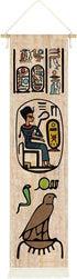 Hanging Canvas Wall Art Painting, Ancient Egyptian Scene Tapestry for Room Decor, Historical Mythology (13''x 56'')