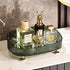 Dark Green Makeup Perfume Organizer, Decorative Bathroom Vanity Tray, Countertop Organizer Tray for Cosmetics