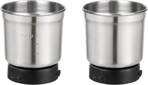 Secura Electric Coffee and Spice Grinder Replacement Parts Stainless Steel Removable Bowl Set for Model SP-7412, 2 Electric Blade Grinder Bowls