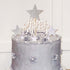 Allazone 1 PCS 'HAPPY BIRTHDAY' Cake Topper & 7 PCS Pentacle Stars Cake Toppers Decoration, Silver
