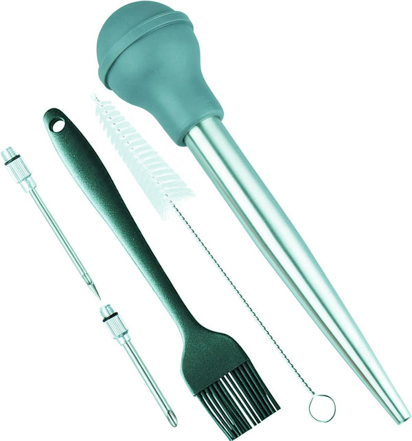 Smithcraft Turkey Baster, Stainless Steel Baster Syringe Set with Needles & Cleaning Brush