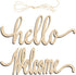 Hello Welcome Wood Sign Cutout, Wooden Letter Sign DIY Block Words for Home Door Wall Art Decoration