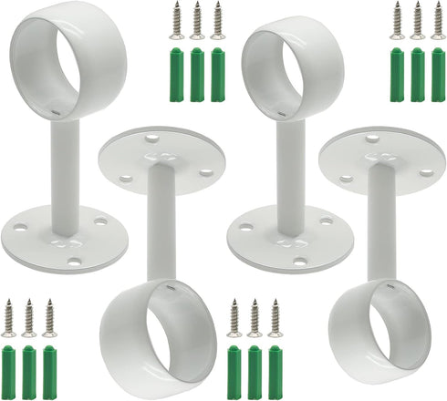 4Pcs Shower Curtain Closet Rod Holder - 1'' & 1-1/4'' Stainless Steel Ceiling Mount Pipe Flange Socket