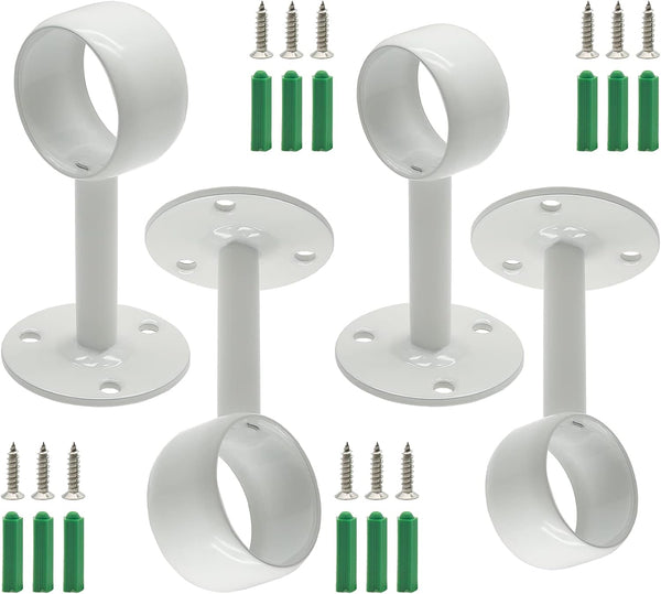 4Pcs Shower Curtain Closet Rod Holder - 1'' & 1-1/4'' Stainless Steel Ceiling Mount Pipe Flange Socket