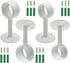 4Pcs Shower Curtain Closet Rod Holder - 1'' & 1-1/4'' Stainless Steel Ceiling Mount Pipe Flange Socket