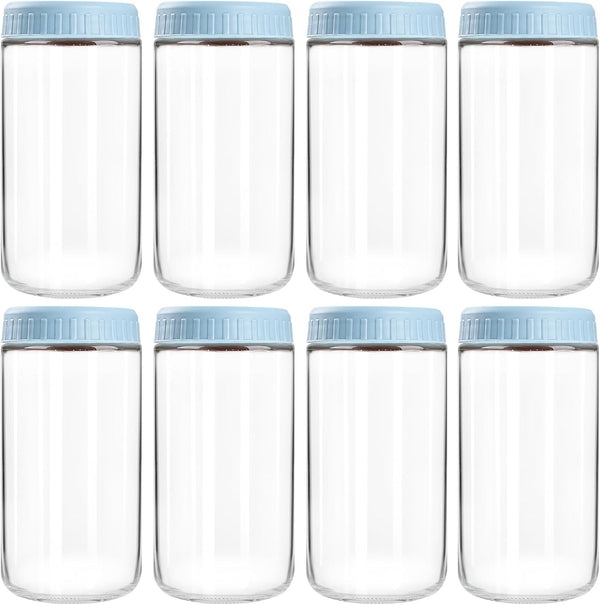SHOWIN Overnight Oats Containers with Lids, 24oz Glass Jars with Lids 8