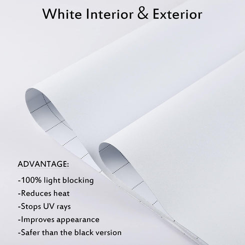 Blackout Window Films: 100% Light Blocking Window Cover for Bedroom, Opaque Static Cling Privacy Film, 78.7"x17.7"