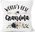 MONALET World's Best Grandma Gifts Throw Pillow Cover 18x18, Birthday Pillow Case for