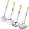Stainless Steel Kitchen Cooking Utensils Set, Specialty Chinese Wok Utensils with Skimmer, Slotted Spoon, Spatula Turner