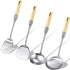 Stainless Steel Kitchen Cooking Utensils Set, Specialty Chinese Wok Utensils with Skimmer, Slotted Spoon, Spatula Turner