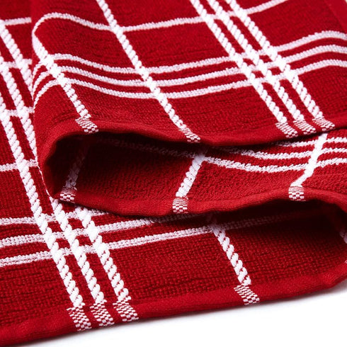 Encasa Terry Cloth Dish Towel Set | 12x12 in Super Absorbent Kitchen Towels for Drying and Cleaning - Pack of 12 Terry