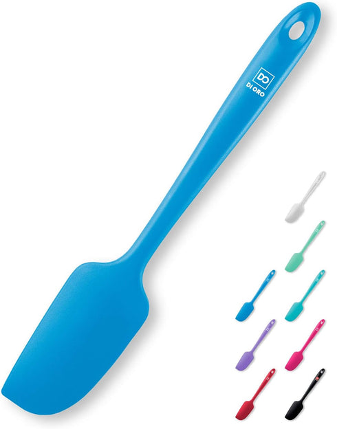 DI ORO Mini Spatula - Silicone Kitchen Scraper for Baking & Cooking, Heat-Resistant up to 600°F (Blue)