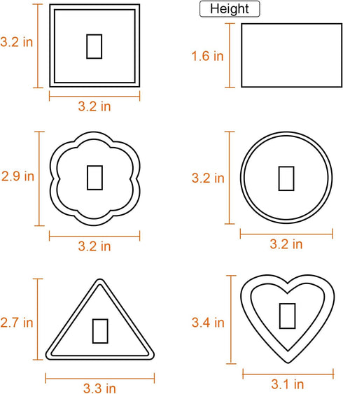 HULISEN Set of 5 Stainless Steel Cake Ring Molds, 3” Dessert Food Molds with Pushers for Cooking