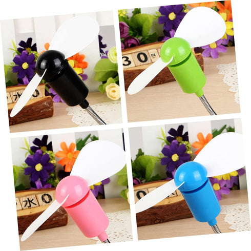 Zerodeko 4 Pieces USB Mini Fan, Neck Fan, Computer Fan, Travel Fan, Portable Fan, Flexible Gooseneck Cooling Fan for
