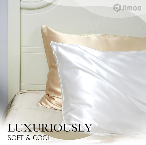 100% Mulberry Silk Pillowcase for Hair and Skin, 22 Momme Natural Silk Pillow Cover with Zipper, Beige
