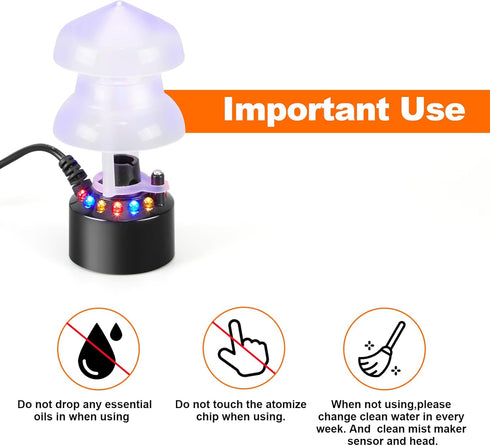 FITNATE Mist Maker, 12 LED Mister Fogger Water Fountain Atomizer, Perfect for Halloween and Holidays