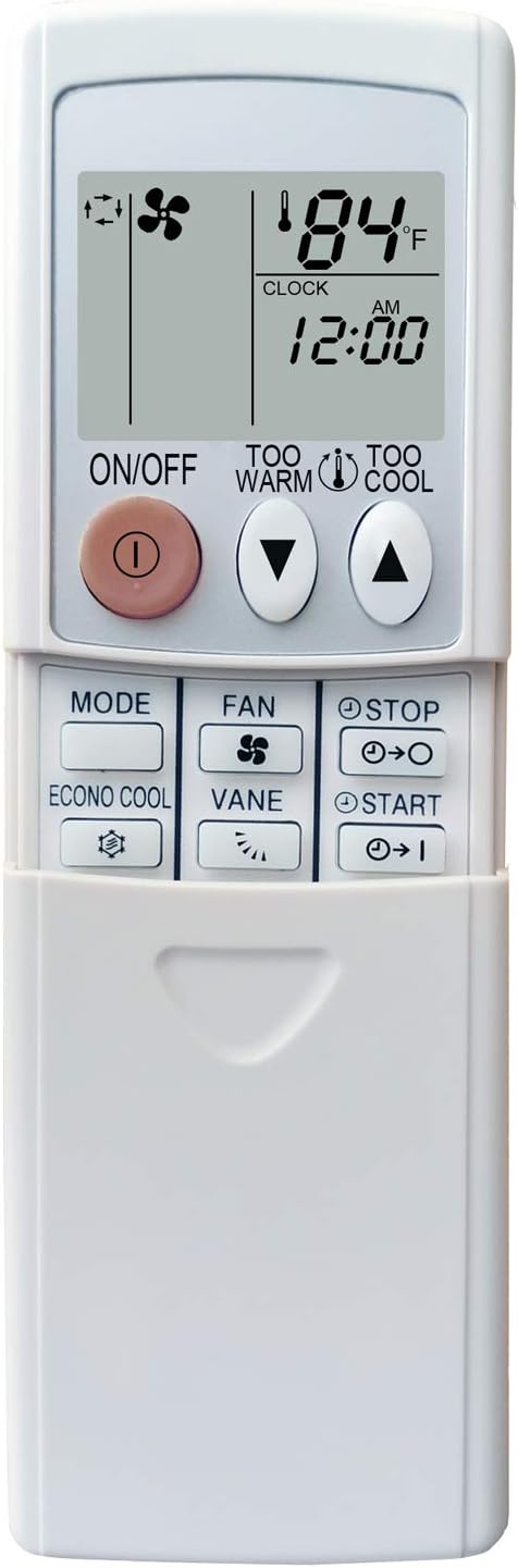 Replacement for Mitsubishi Electric Air Conditioner Remote Control for MSZ-GE06NA-9, MSZ-GE09NA-9, MSZ-GE12NA-9,