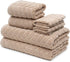 Set 35x70) BAGNO MILANO Turkish Cotton Bath Towels, Hand Towels - Soft Plush Jacquard Collection Luxury Towels (Latte