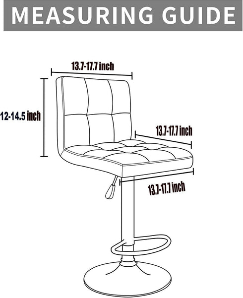 Counter (4, Velvet Bar Stool Seat Covers, Square Barstool Slipcovers, Height Chair Covers Khaki)