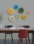 SEINHIJO Ceramic Flower Wall Decor - 3D Wall Art Sculpture, Modern Arts Gifts, Yellow 5.1 inch
