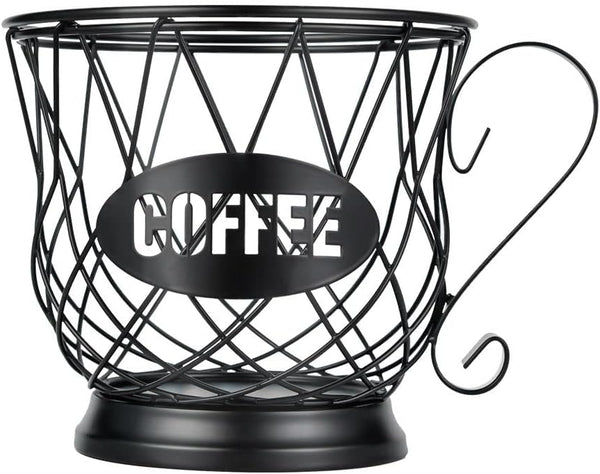 TreeLen K Cup Holder, Large Capacity Coffee Pod Organizer for 40 K Cups, Black Storage for Coffee Bar