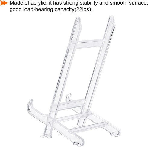 PATIKIL 9" Acrylic Decorative Plate Stand Holder, 2 Pack Easel Frame Holder for Photos and Canvases
