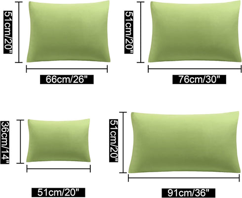 uxcell 2 Pack Soft Microfiber Pillow Cases Set with Zipper - King Size (20"x36"), Sage