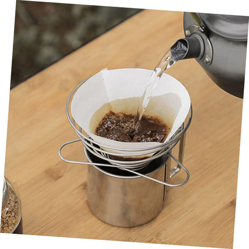 2pcs Folding Funnel Coffee Maker, Stainless Steel Hand Drip Coffee Strainer, DIY Coffee Dripper Filter