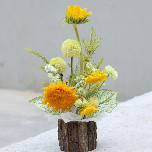 Wooden Flowers Rustic Flower Pot, Wood Bark Planter Container for Indoor Outdoor Succulent Bonsai Pots