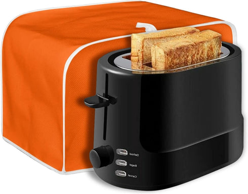 Orange Washable Toaster Dust Cover, Polyester 4 Slice Kitchen Small Appliance Covers, Fits Most Standard Toasters.