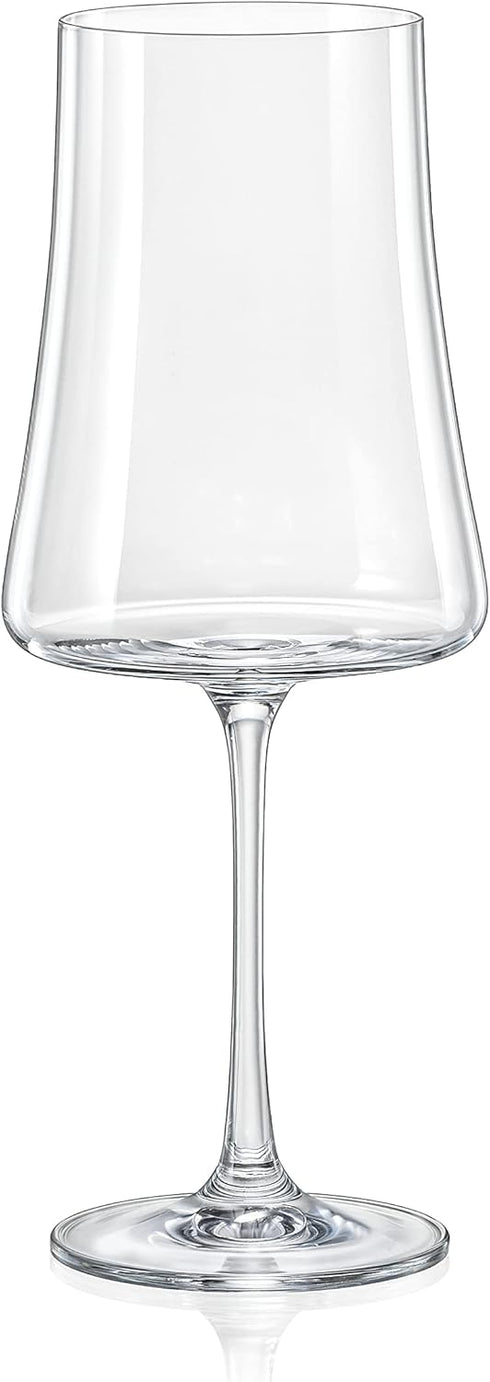 BENETI Exquisite Wine Glasses Set of 2, Handmade in Europe, 15oz Premium Crystal Red & White Long Stem Glasses