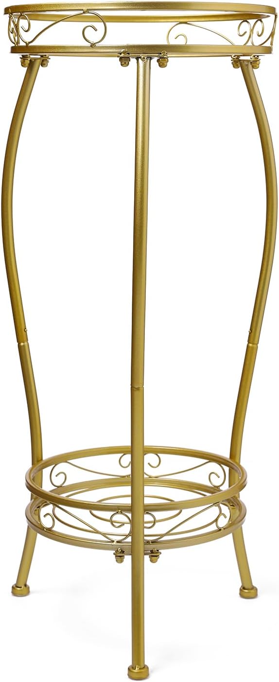 LOYAL TIGER Plant Stand Indoor Outdoor 2 Tier 27'' Tall Metal Potted