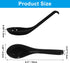 2PCS Asian Soup Spoons, Chinese Japanese Miso Ramen Wonton Dumpling Pho Rice Noodle Soba Soup Spoons, Black Melamine Spoons