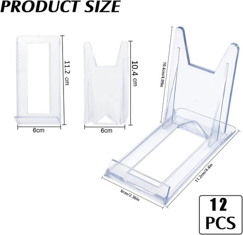 Acrylic Plate Stands,Plate Stand Plastic Stand Adjustable Decorative Plate Holder Plate Stand Decorative Stand for Display Pictures or Plate ,Home Office Supplies Festival Party Decoration(12 Pieces)
