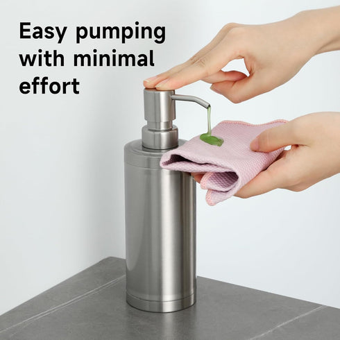 GAPPO Brushed Nickel Soap Dispenser, Stainless Steel Pump Hand Lotion Bottle for Bathroom, Bedroom & Kitchen (300ML)
