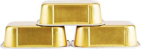 EUSOAR Baking Cups Aluminum Foil, 5.7oz 50pcs Reusable Cupcake Cups with Lids, Pie Ramekins, Creme Brulee Cups, Custard Cake Pudding Cups, Catering Party Favor-Gold by EUSOAR