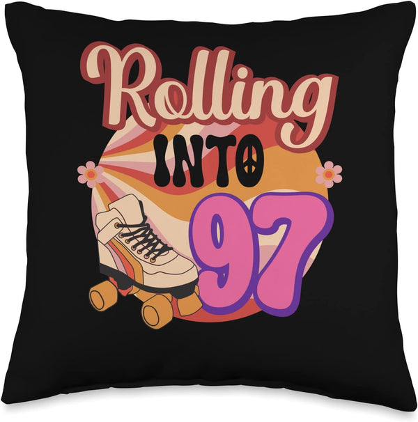 In-line Skates Towards 1929 Throw Pillow, 16x16, Multicolor