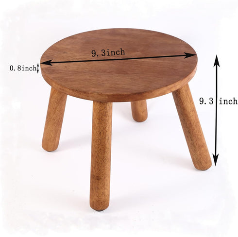 zaowofires Stool9.3''H,Plant BathroomBedroomLivingroom 9.3inch) Round Solid Wooden Step Stool Garden Stool Wood Legs