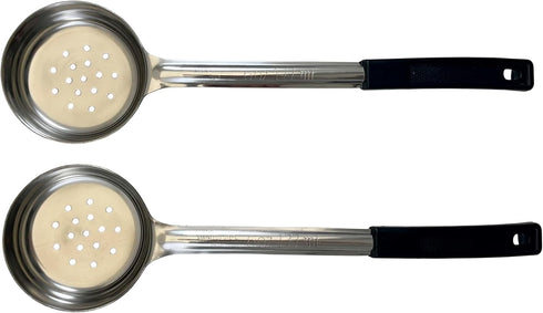 6 Ounce Slotted Stainless Steel Portion Control Ladle Spoon, Commercial Grade Serving Scoops, Pack of 2