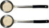 6 Ounce Slotted Stainless Steel Portion Control Ladle Spoon, Commercial Grade Serving Scoops, Pack of 2
