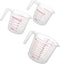 Plastic Measuring Cup Set, 3Pcs BPA Free Clear Heat-resistant with Angled Grip and Spout for Kitchen Use