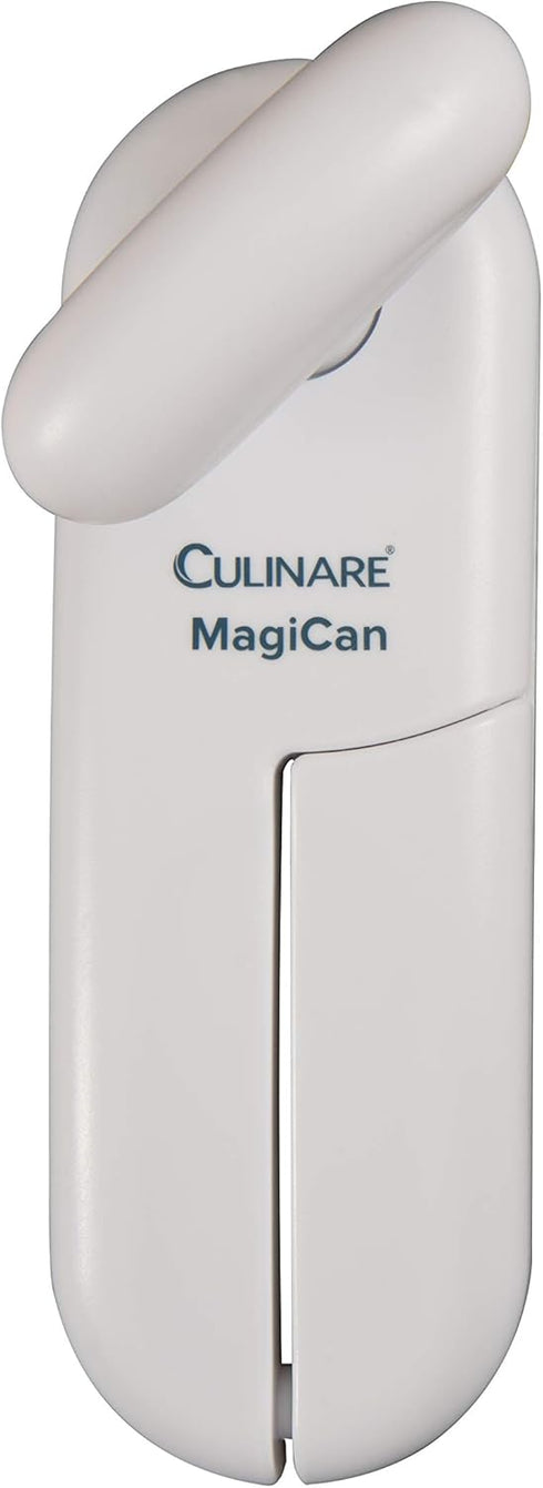 MagiCan Manual Can Opener - Heavy Duty Kitchen Gadget for Effortlessly Opening Cans, White Stainless Steel