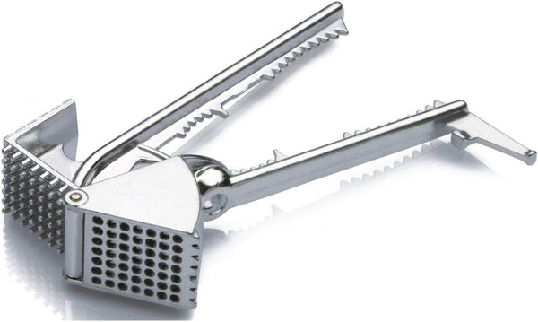 Tredoni Aluminium Big Garlic Press Masher with Head-Cleaner, Olive Pitter, Nutcracker & Meat Tenderizer