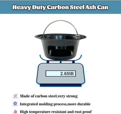 KAMaster Ash Can with Folding Handle Compatible with Large Big Green Egg,Charcoal Ash Collector Must Haves Green Egg