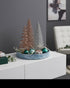 12.6 PEMAR Mother of Pearls Lacquer Inlaid Round Serving Tray with Handles, Round Decorative Nacred Wooden Ottoman