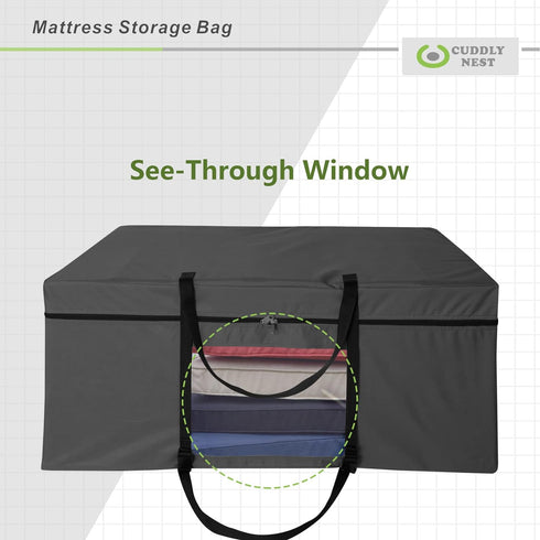 Folding Mattress Storage Bag - Heavy Duty Carry Case for Tri-Fold Guest Bed Mattress (Fits 4" Single Mattress)