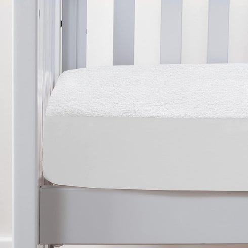 Terry,2 Pack Moonsea Crib Mattress Protector, Waterproof Crib Mattress Pad Cover, Smooth Top Mattress Protector