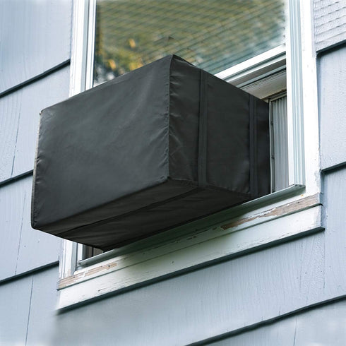 Luxiv Outdoor Window Air Conditioner Cover, Black Dust-proof Waterproof Insulation Defender (25.5Wx20.5Dx18H)