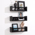 16 Inch Set 3 AZSKY Black Nursery Shelves of Wooden Floating Wall Bookshelf for Kids Nursery Shelves for Wall,Bathroom